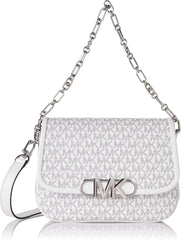 Michael Kors Ladies Parker Md Saddle Msgr Bag Genti Femei Naty Shop Opticwt/Blk