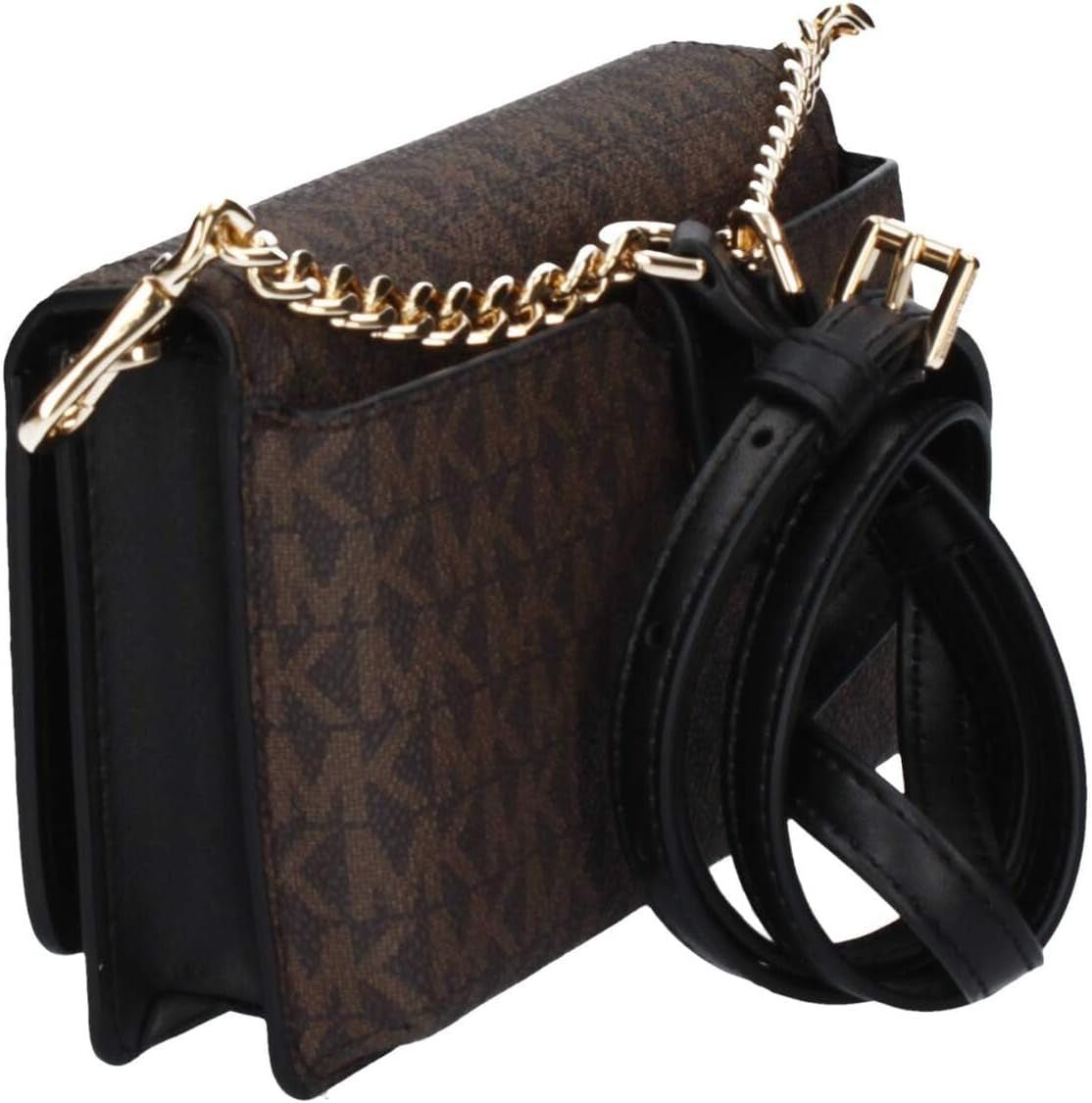 Michael Kors Women Sm Phn CHN Xbody Bag, Brown/Blk Genti Femei Naty Shop