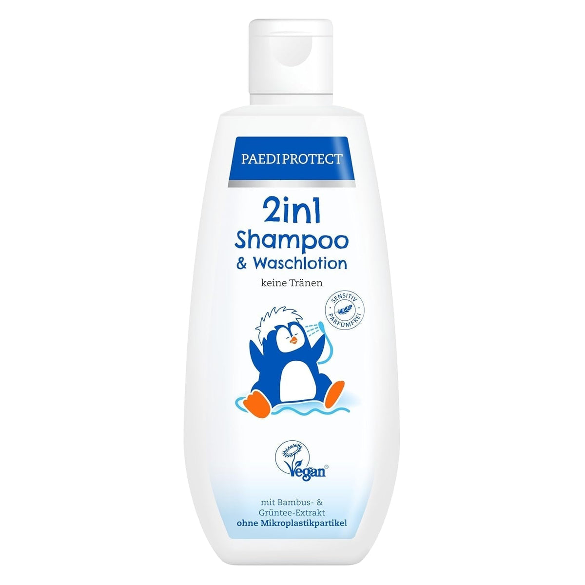PAEDIPROTECT 2in1 șampon și loțiune de spălare pentru bebeluși și copii 200 ml, curățare delicată și păr fără parfum și microplastice, gelul de duș hidratează pielea uscată și sensibilă, de asemenea pentru adulți Copii - Baie si Skincare Naty Shop Alb 200 Ml (1 pachet)