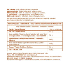 PAKKA - Sultane Sultana organice Fairtrade 1kg, fără semințe, fără coajă și uscate la soare Sultane Sultana din Samarkand Uzbekistan 1000g Produse deshidratate Naty Shop