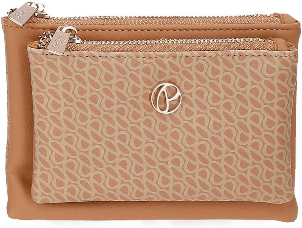 Pepe Jeans Megan Geantă de toaletă negru 17x9x2 cm Faux piele, negru, Talla única, Geantă de toaletă Portofel Femei Naty Shop Cămilă Poșeta