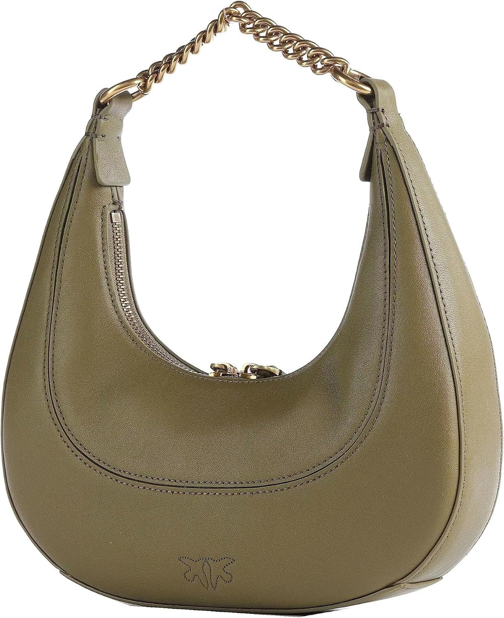Pinko femei BRIOCHE HOBO Mini KALB MORB, V62q_Green Fir-Antique Gold Genti Femei Naty Shop