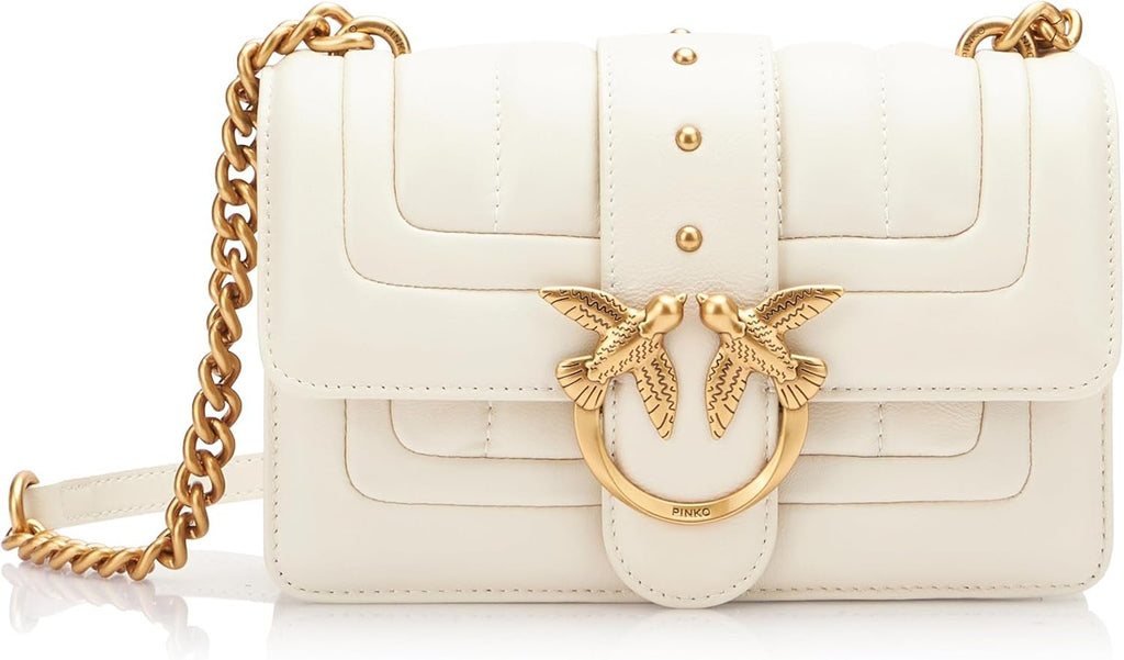 Pinko Ladies Love One Mini Cl Single Side Sheep Nappa Line Quilt Bag Genti Femei Naty Shop Z14Q_Silk aur antic