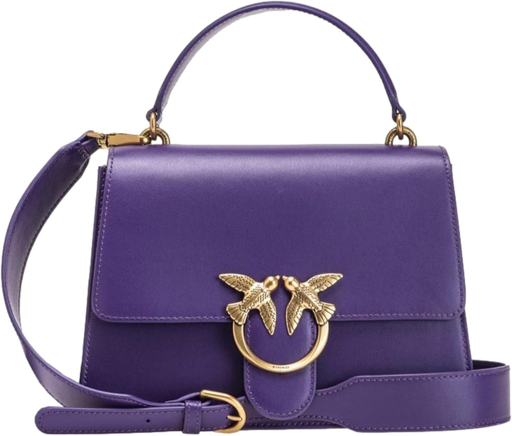 Pinko Ladies Love One Top Handle Classic Li Bag Genti Femei Naty Shop J11Q_Violet Plumeria-Aur Antic