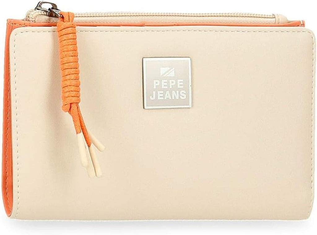 Portofel mare Pepe Jeans Bea, Cartera Con Tarjetero Portofel Barbati Naty Shop Bej