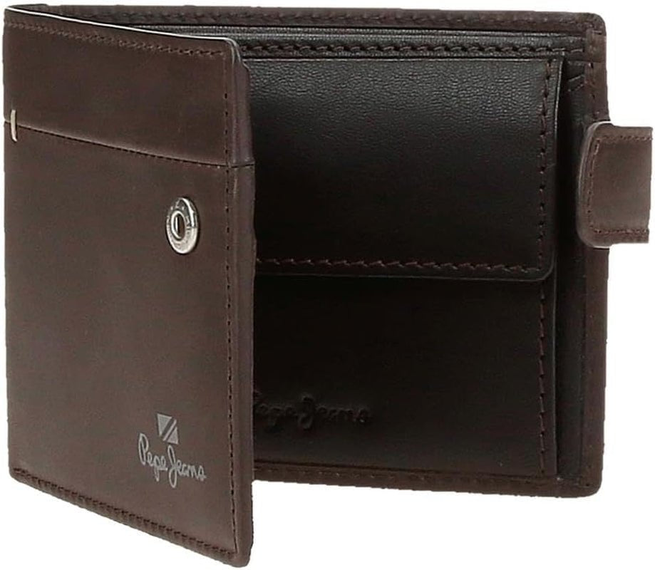 Portofele și poșete Pepe Jeans Staple din piele de vacă, negru, maro, albastru marin, diferite mărimi Portofel Barbati Naty Shop