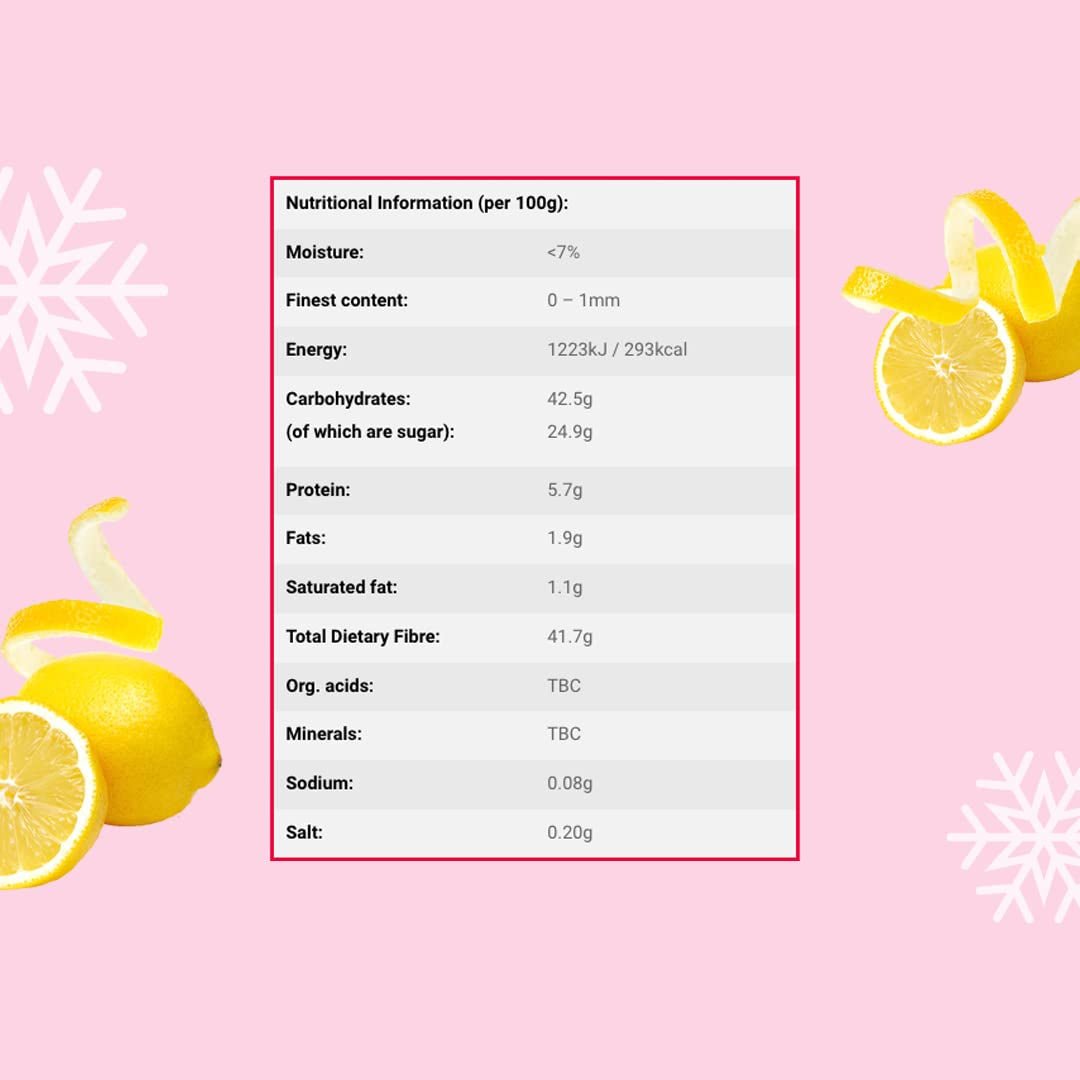 Pulbere de coajă de lămâie liofilizată 100g - Pulbere de fructe liofilizate - Pulbere de lămâie liofilizată pentru coacere, smoothie-uri și ceai - Pulbere de lămâie 100% naturală fără aditivi Produse deshidratate Naty Shop