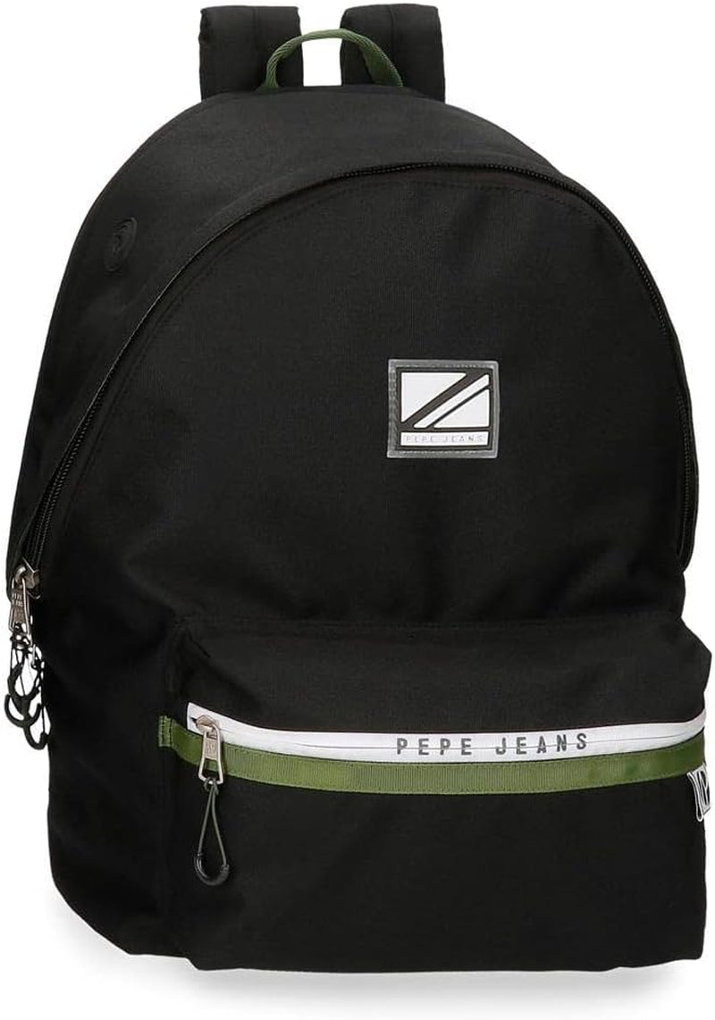 Rucsac Pepe Jeans Luca pentru laptop, compartiment dublu cu troler, 15.6 inch, negru, 31 x 44 x 15 cm, poliester 23.87 l, negru , Rucsac pentru laptop cu compartiment dublu și troler Bagaje și echipament de călătorie Naty Shop Rucsac personalizabil