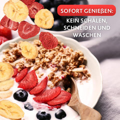 Strawberry-banana mix 200g - căpșuni liofilizate și banane liofilizate ca o gustare delicioasă într-o pungă Produse deshidratate Naty Shop