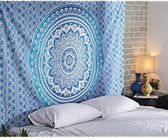 Tapiserie aakriti gallery cotton mandala cuvertura pat Casa - Accesorii si Decoratiuni Naty Shop Albastru 13L X 4.1B Cm