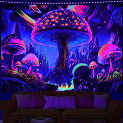Tapiserie alishomtll black light mushroom moon phase Casa - Accesorii si Decoratiuni Naty Shop Multi 210L X 150B Cm