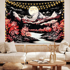 Tapiserie alishomtll mountain scene moon forest munti Casa - Accesorii si Decoratiuni Naty Shop