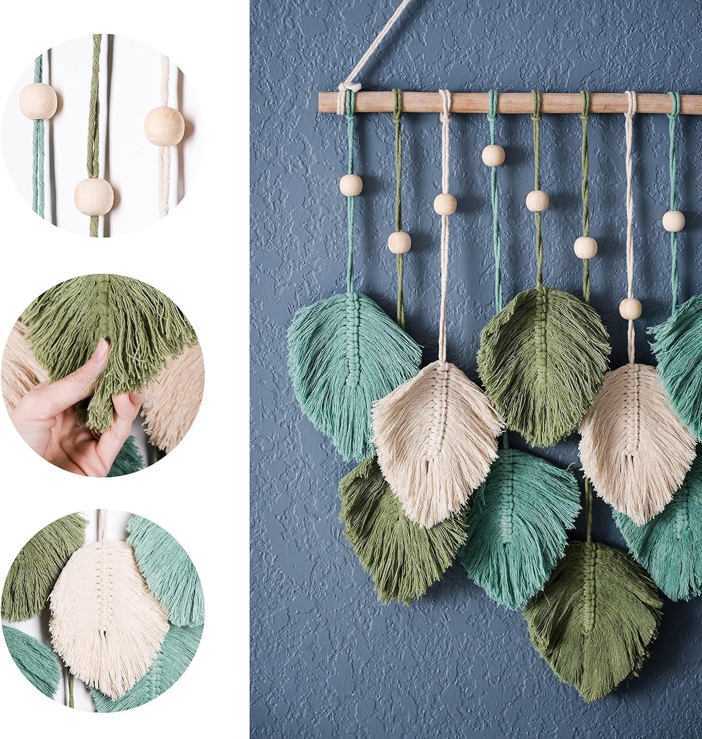 Tapiserie hanging handmade tesute frunze pana Casa - Accesorii si Decoratiuni Naty Shop