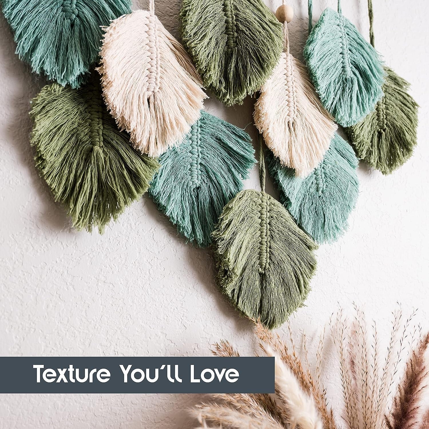 Tapiserie hanging handmade tesute frunze pana Casa - Accesorii si Decoratiuni Naty Shop