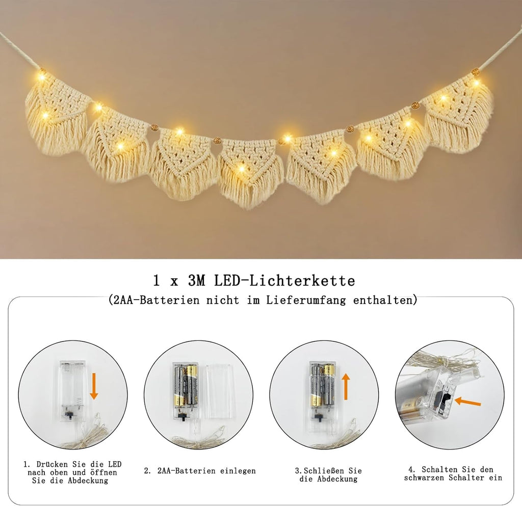 Tapiserie ihonyi deco chic fringed garland led Casa - Accesorii si Decoratiuni Naty Shop