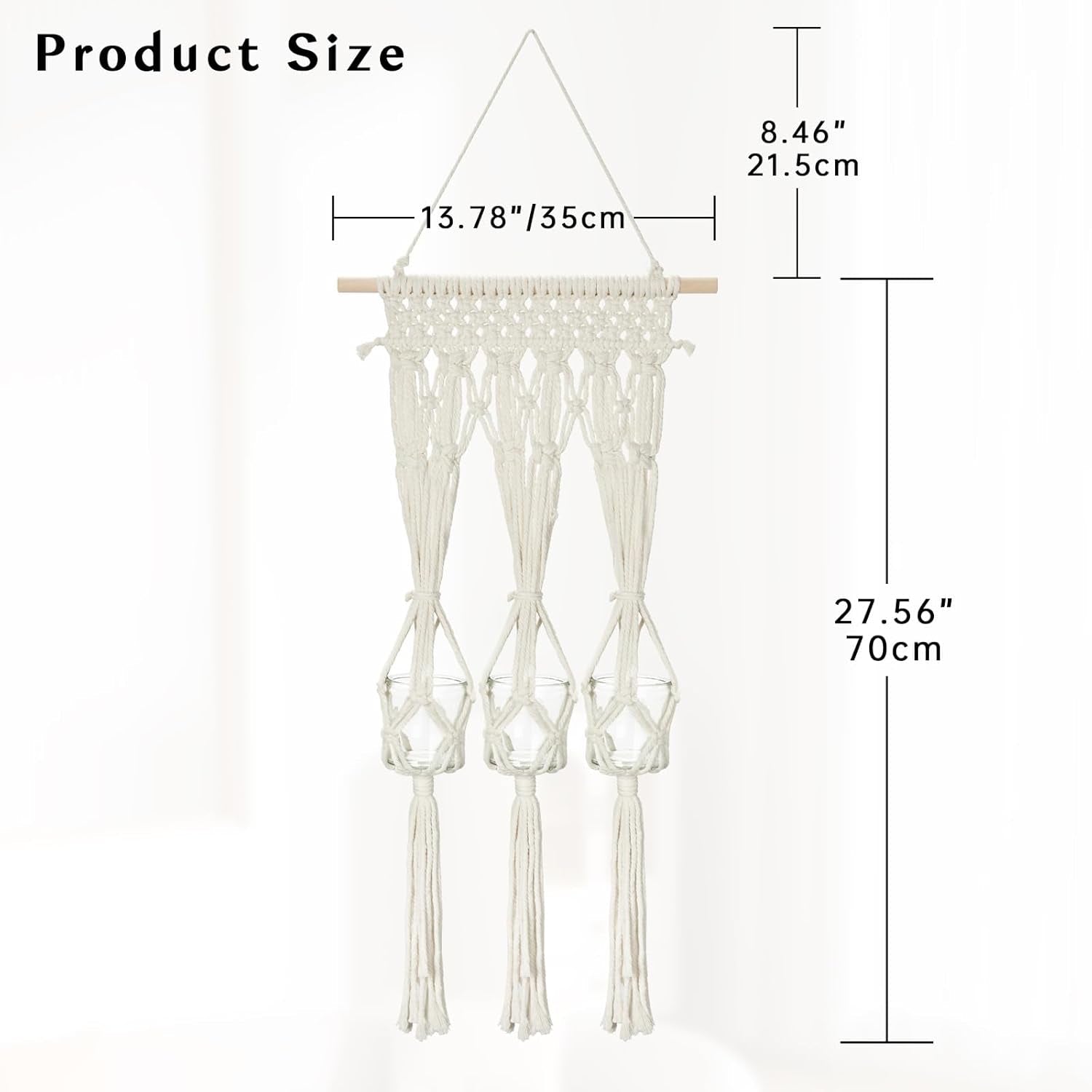 Tapiserie raft suporturi lumanari din sticla realizat Casa - Accesorii si Decoratiuni Naty Shop