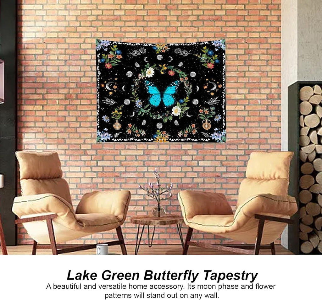 Tapiserie tapiterie fluturi verzi tesatura periata Casa - Accesorii si Decoratiuni Naty Shop