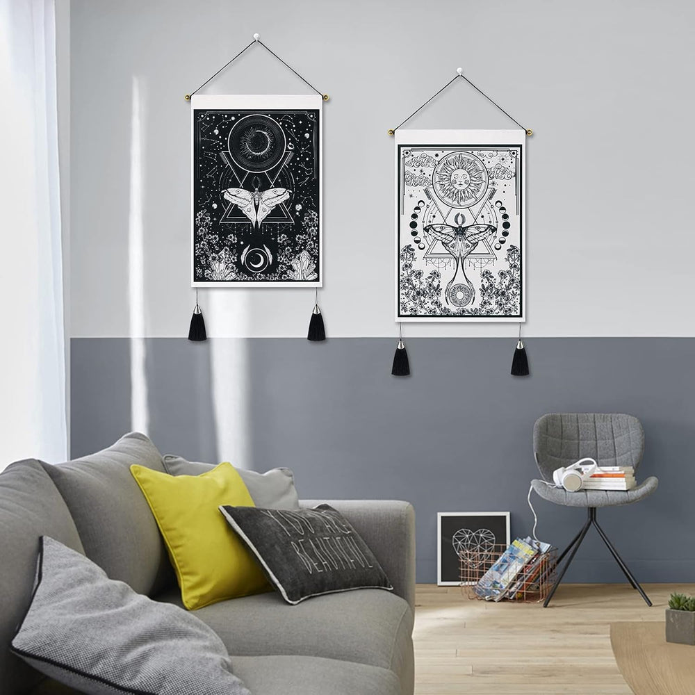 Tapiserie yugarlibi 2pcs tapiserii mici hanging luna soarele Casa - Accesorii si Decoratiuni Naty Shop