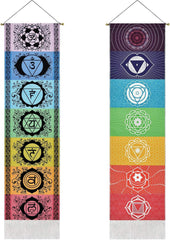 Tapiserie yugarlibi set agataturi chakra meditatie yoga trippy Casa - Accesorii si Decoratiuni Naty Shop Chakra albă și neagră 130X32.5Cm