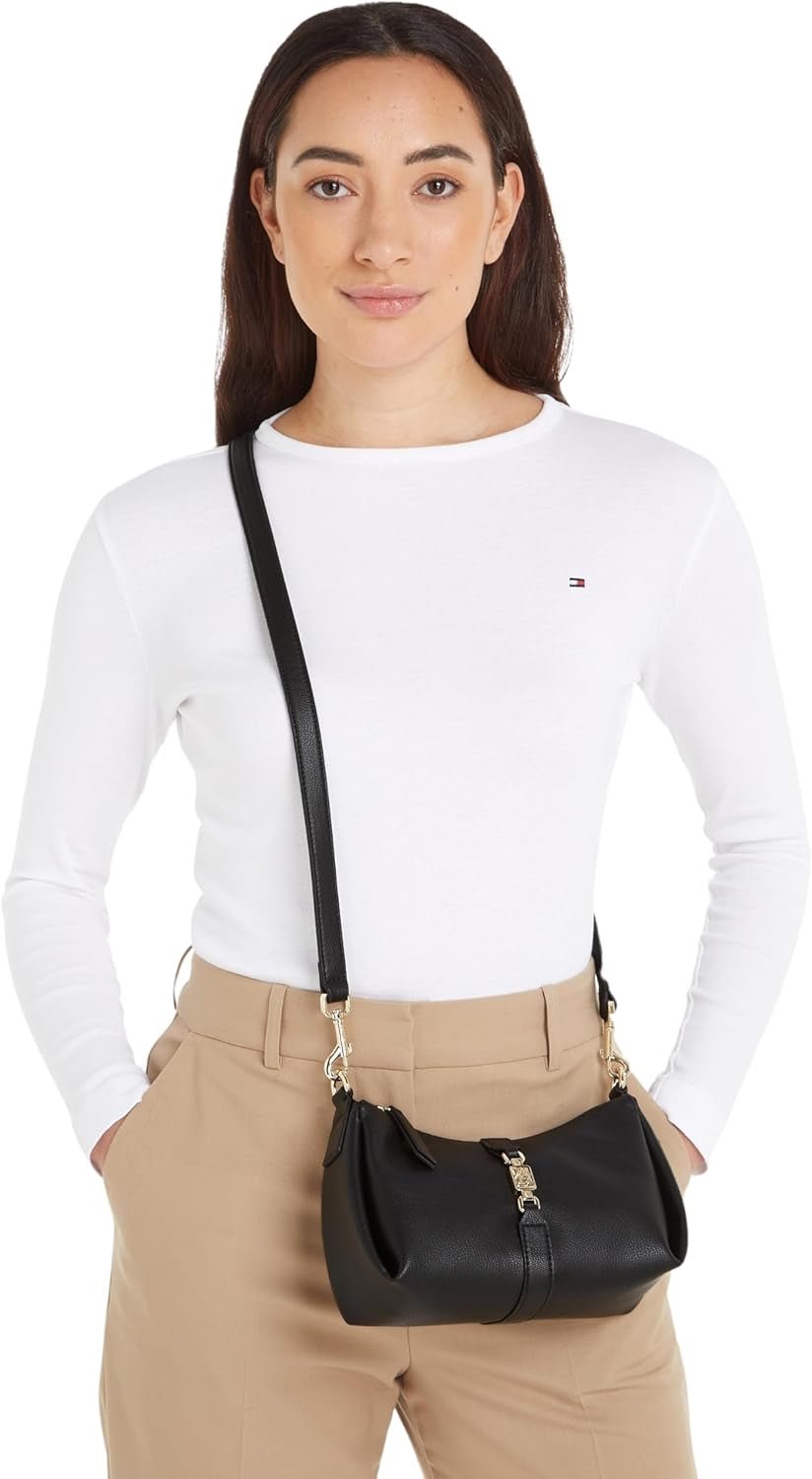 Tommy Hilfiger Ladies Crossbody Bag Geantă feminină Crossover Medium, negru (negru), Onesize Genti Femei Naty Shop