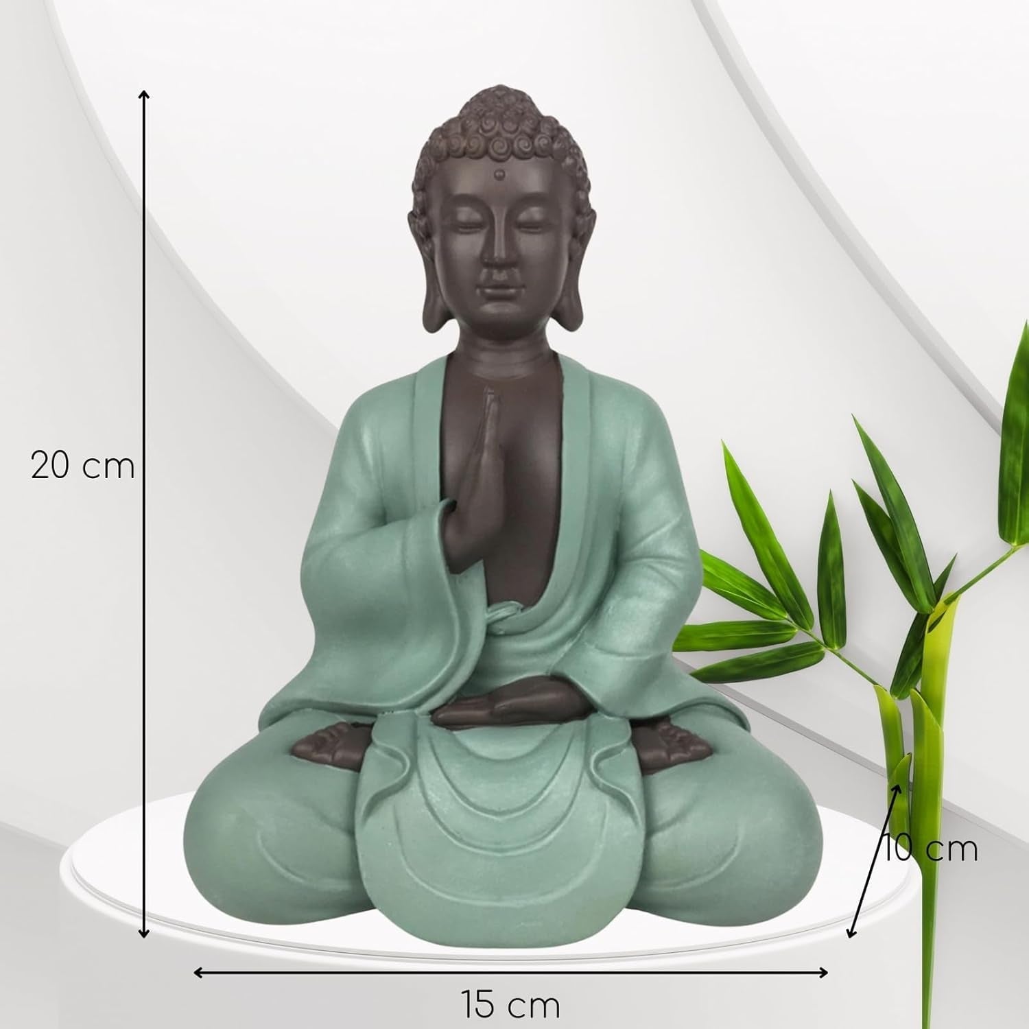 Zen Arôme SBM5 Statuie Zen Bodhi, verde/maro, 20 cm înălțime Statuete si sculpturi Naty Shop